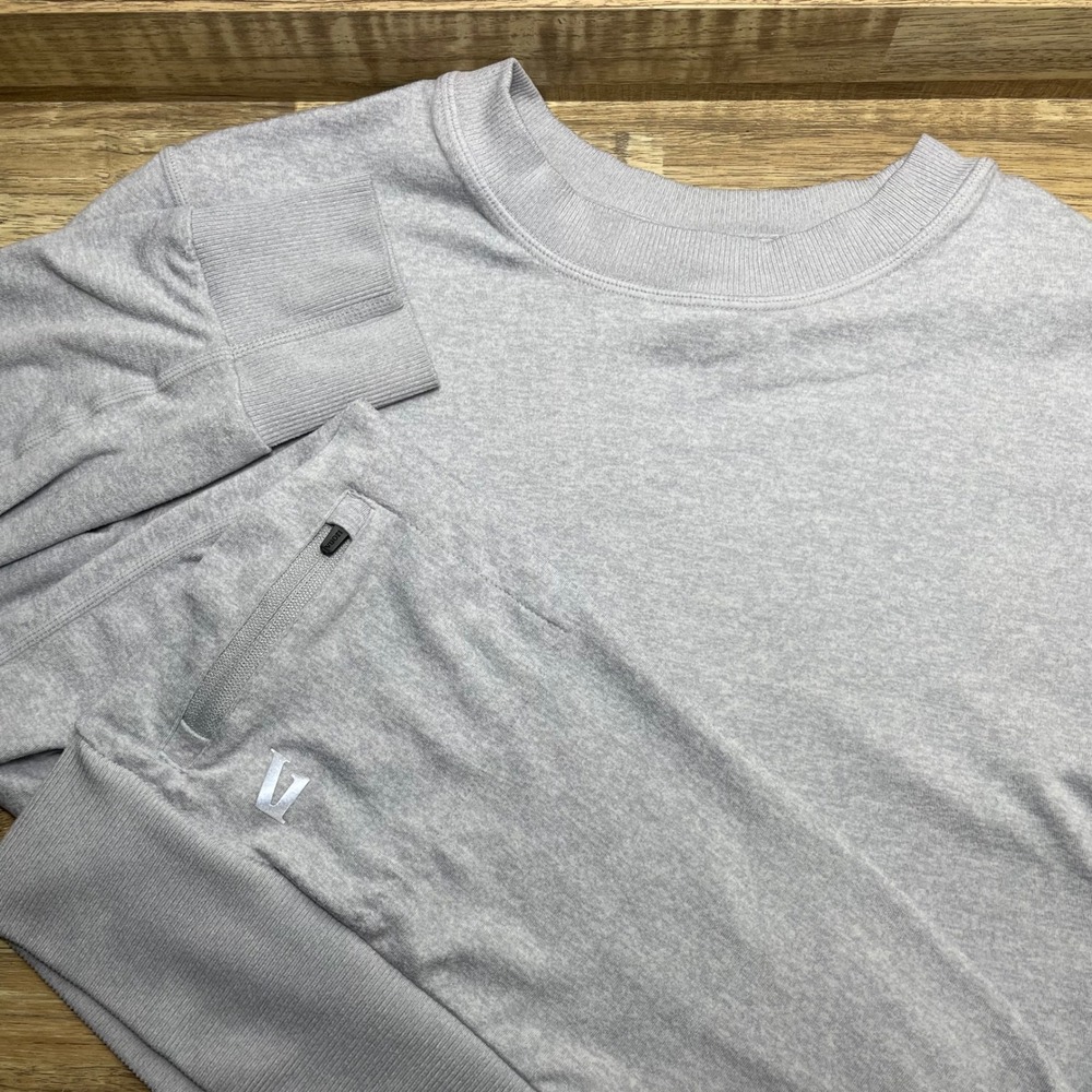 Vuori Ponto Performance Crewneck DreamKnit Pullover Mens Small Heather Grey EUC